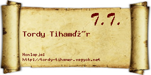 Tordy Tihamér névjegykártya